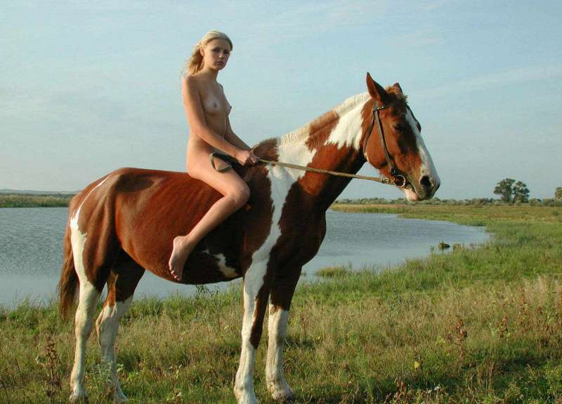naked girl on horse